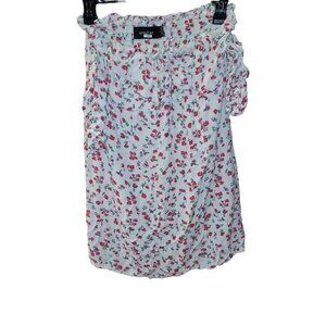 MINKPINK Off The Shoulder Floral Top White Red Size Large